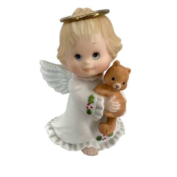 Holly Babes Ruth Morehead 1985 Set of Three Angels with Kitten Squirrel Bird - Picture 2 of 8